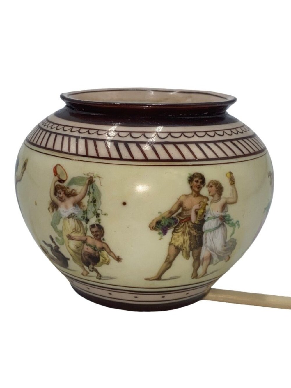 Vintage Ceramic Vase With Removable Insert European Style Intricate Classical Sc